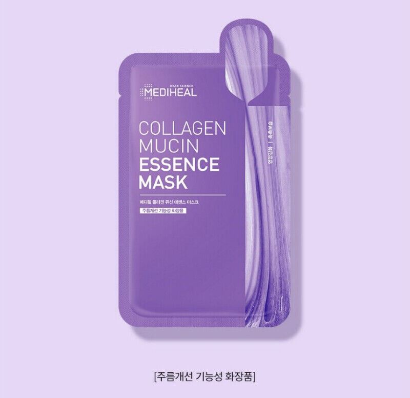 MEDIHEAL Collagen Mucin Essence Mask 20mlx15 Sts/Thin/Calming/Soothing/Firming