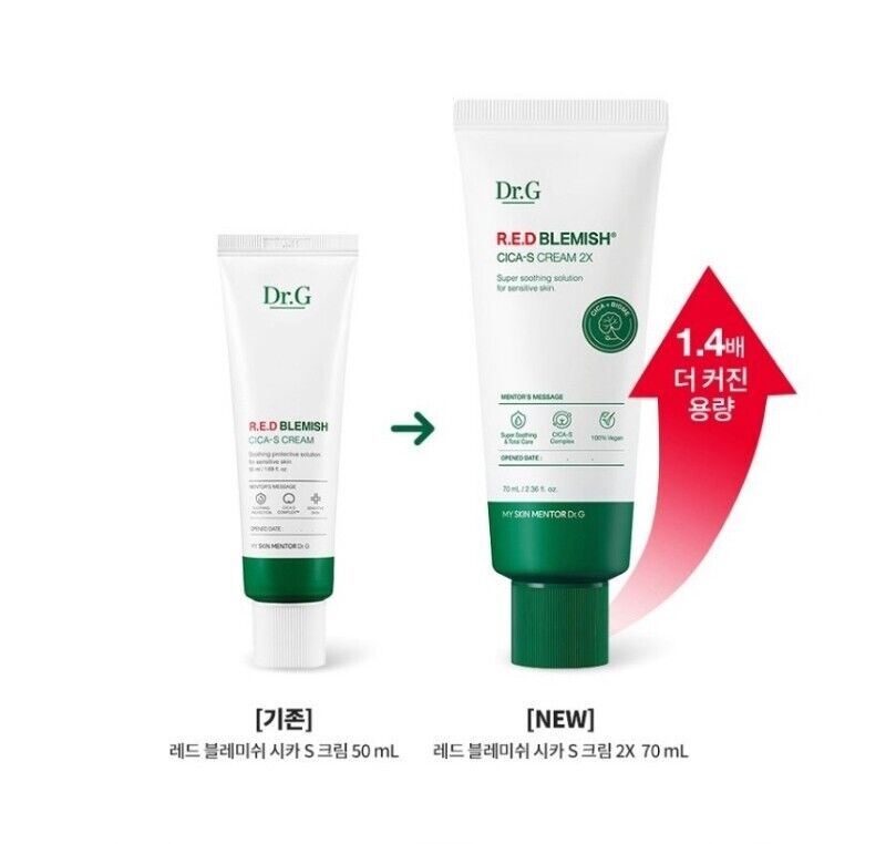 Dr.G Red Blemish CICA-S CREAM 2X 70ml/2.36 oz/All-in-One/Wrinkle/Brightening