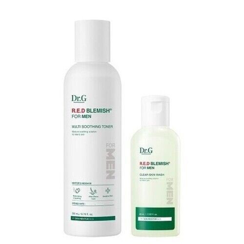 Dr.G Red Blemish CICA Beruhigender Toner 200 ml + Clear Skin Wash 60 ml/Talg/Vegan 