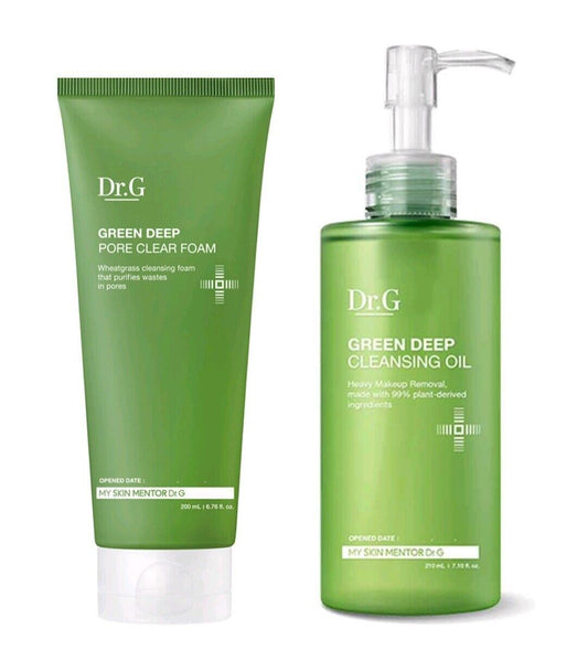 Dr.G Green Deep Pore Clear Reinigungsschaum 200 ml + Reinigungsöl 210 ml/Mitesser 