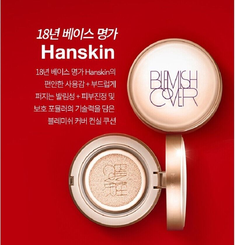 Hanskin Semi Matte Blemish Conceal Cushion Foundation+Refill N21/SPF50+