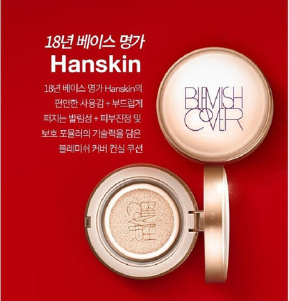 Hanskin Semi Matte Blemish Conceal Cushion Foundation+Refill N21/SPF50+