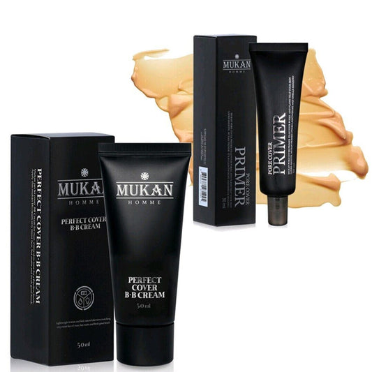 MUKAN Homme Perfect BB Cream 50 мл/N.23+Праймер для покрытия пор 30 мл/Жирная/Неровная кожа 