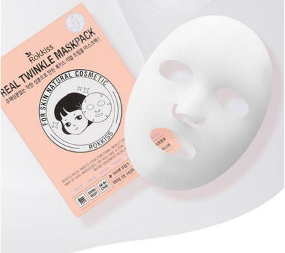 Rokkiss Real Twinkle Mask Pack 20 Sheets/Natural & Safe Ingredients/Wrinkle