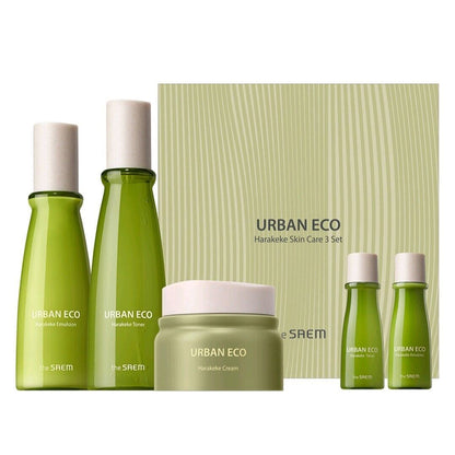 the SAEM Urban Eco Harakeke Skin Care 3 Set/Dry /Toner+Emulsion+Cream/Vegan