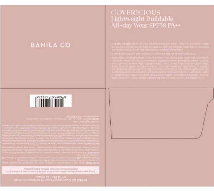 BANILA CO Covericious Power Fit Longwear Cushion 14g+Refill 3color / Daily