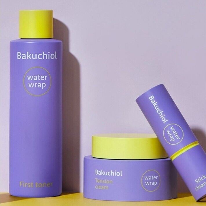 Charmzone Bakuchiol Water Wrap Skincare Set/Toner+Cream+Stick Cleanser/Wrinkle