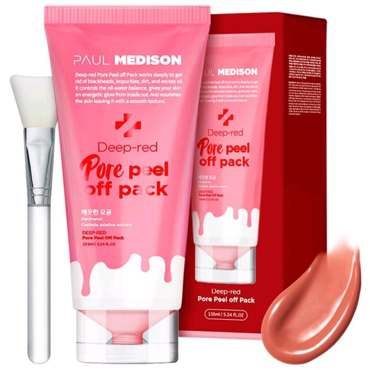 Paul Medison Deep-Red Pore Peel Off Pack 5,45 fl.oz.+Pinsel/Öl/Mitesser 