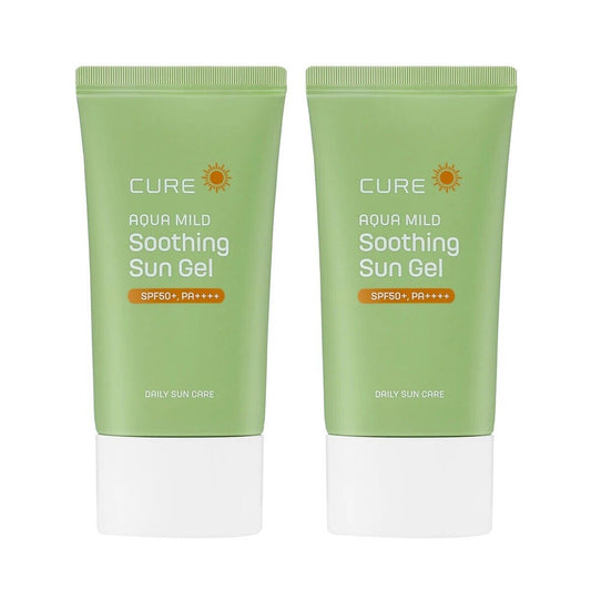 Cure Aqua Soothing Sun Gel 50mlX2EA,SPF50+, PA++++/Calming/Aloe/Sweatproof