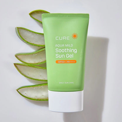Cure Aqua beruhigendes Sonnengel 50 ml x 2 Stück, Lichtschutzfaktor 50+, PA++++/beruhigend/Aloe/schweißfest 