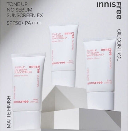 Innisfree Tone Up No Sebum Sunscreen EX SPF50+/PA++++ 2 fl.oz/Fettige Haut/Matt 