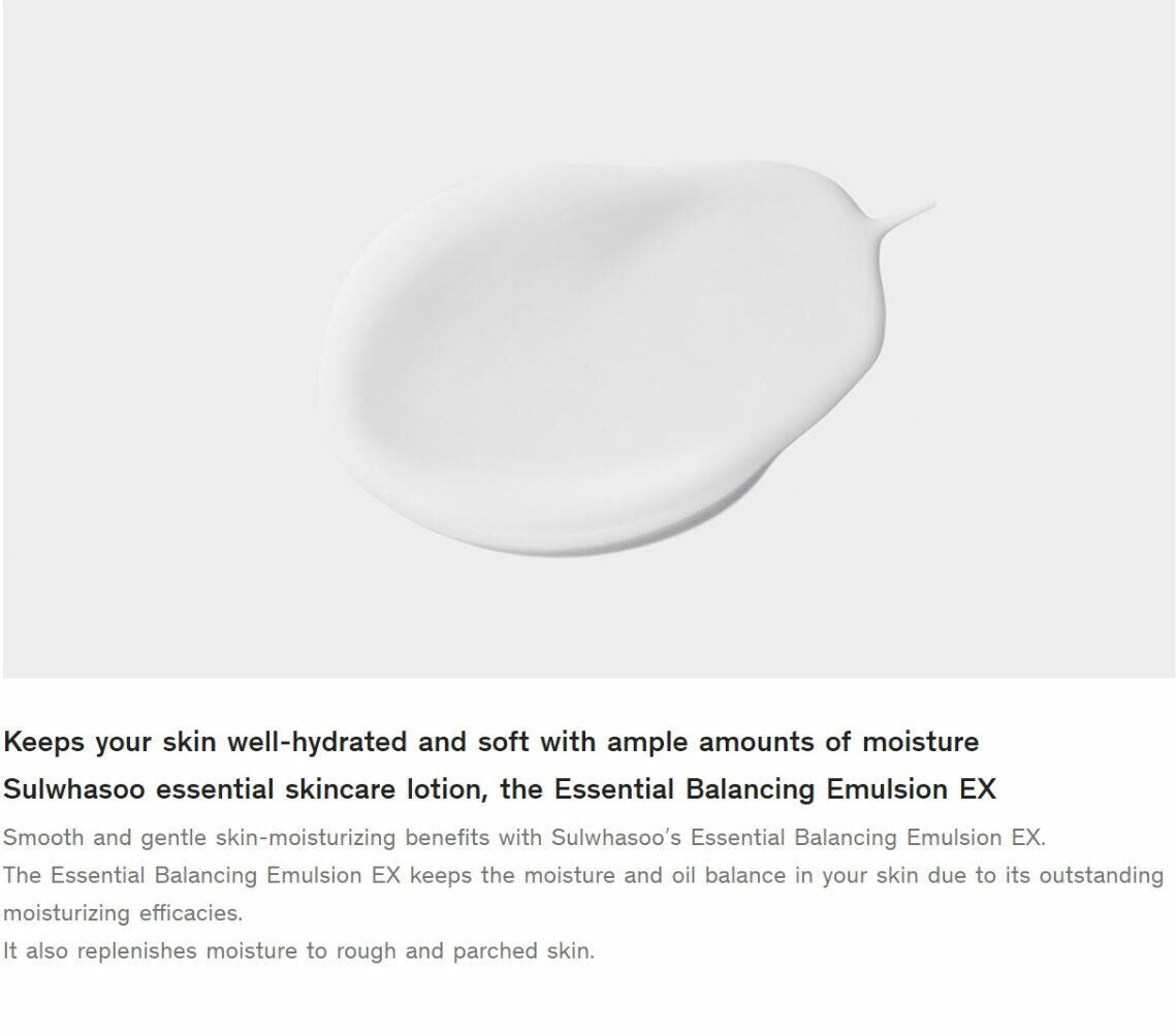 Sulwhasoo Essential Balancing Emulsion 4.2 oz/No Case+Peel Off Mask 2EA+Spachula