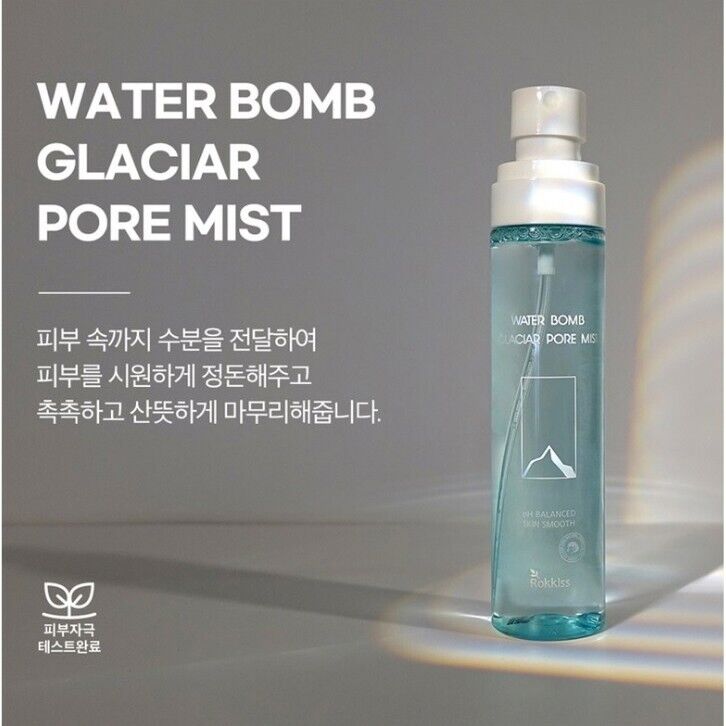 Rokkiss Water Bomb Glaciar Pore Mist 3 шт./10 жидких унций/поры/кожное сало/отшелушивание/свежесть
