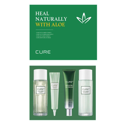 Cure Skincare Set/Toner+Emulsion+Antiaging+Signature Cream Aloe Oil/Lifting