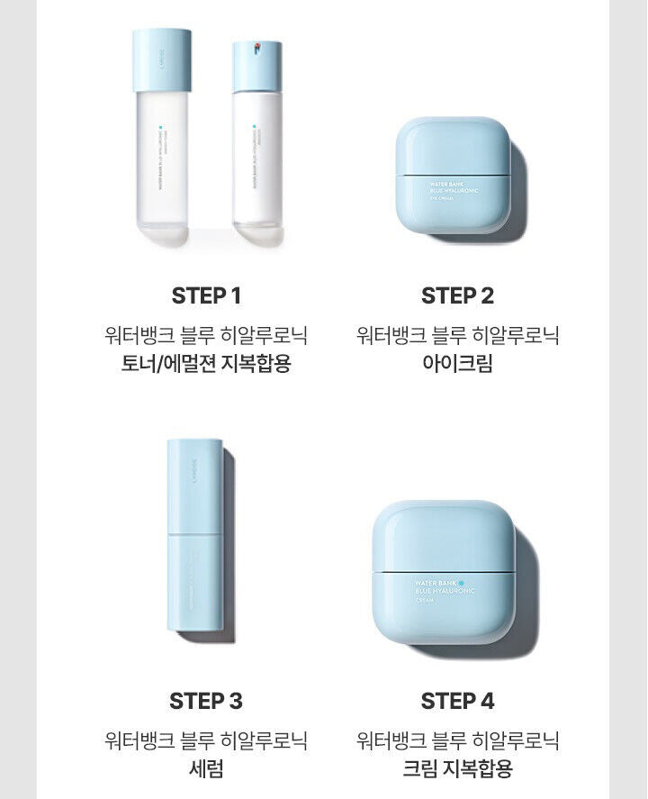 LANEIGE Water Bank Blue Hyaluronic Cream/Oil-Combi+Sulwhasoo Peel off Mask+Pouch