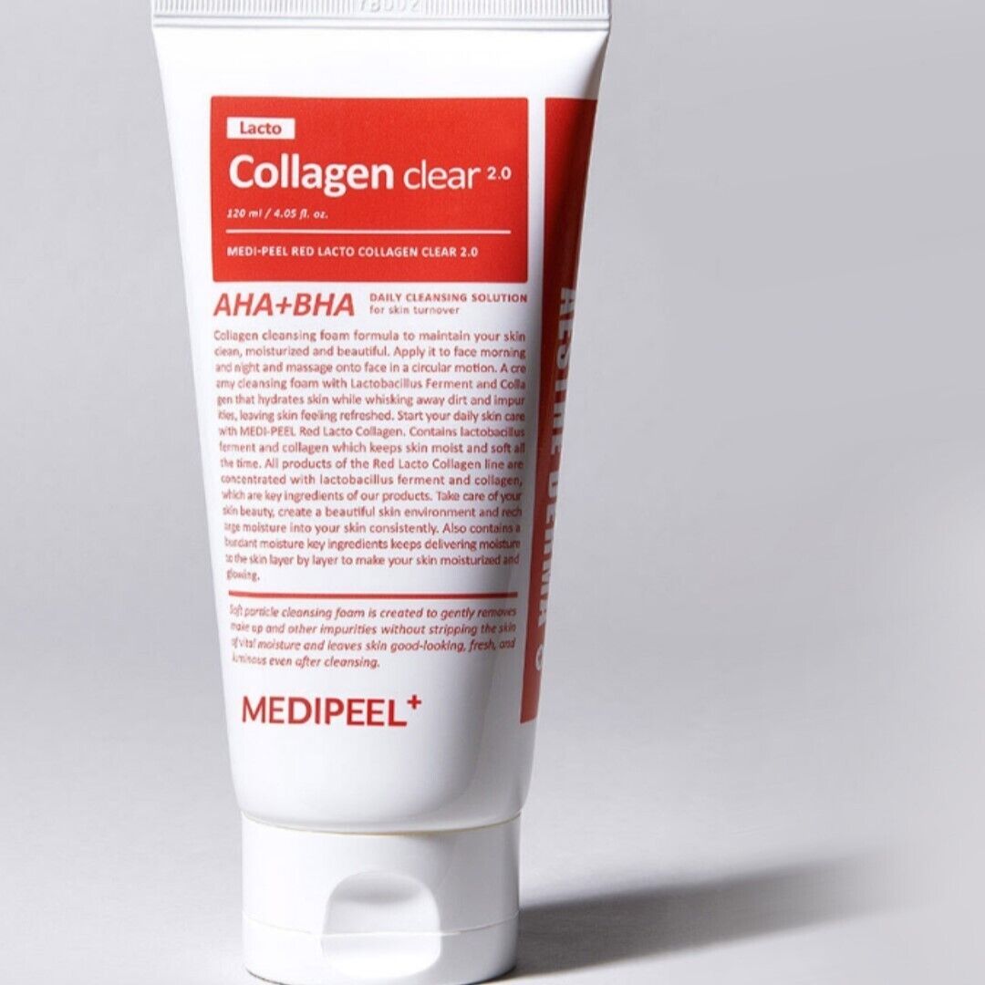 MEDIPEEL+ Red Lacto Collagen Прозрачная очищающая пенка 120 мл x 2 шт./поры/глубоко очищающее средство