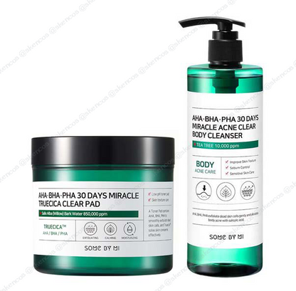 SOME BY MI AHA, BHA, PHA 30 Days  Clear Pad (70pads) & Body Cleanser 400g