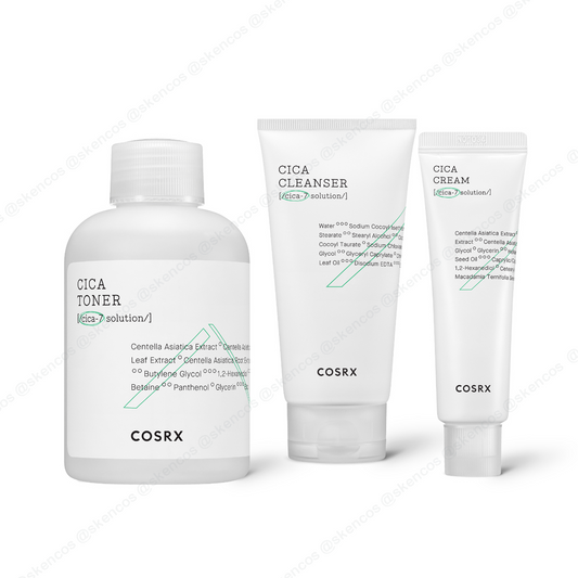 COSRX Pure Fit Cica Toner 150 ml &amp; Creme 50 ml &amp; Reiniger 150 ml