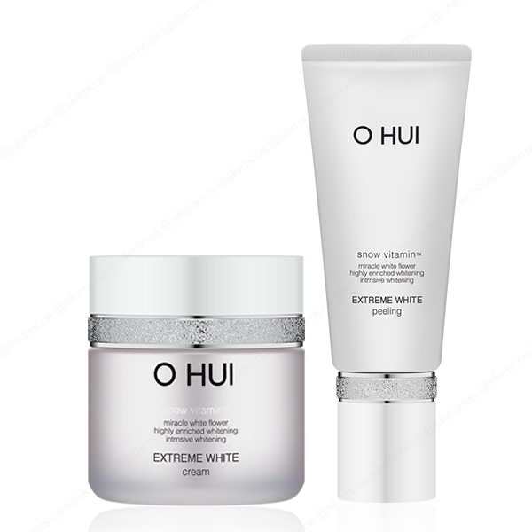 OHUI Extreme White Cream 50ml-Dark spot+Bright Peeling 60ml-Exfoliates Dead Skin