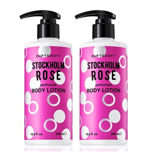 (1+1) Duft &amp; Doft Stockholm Rose Parfümierte Körperlotion 300 ml x 2 Stück/20,28 fl oz. 