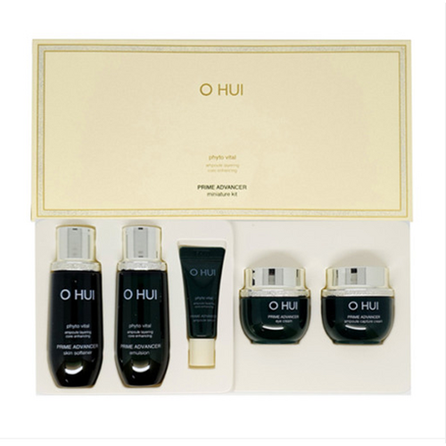 OHUI Prime Advancer Set/Travel Kit/5 pcs/Toner+Emulsion+Cream+Serum+Eye Cream