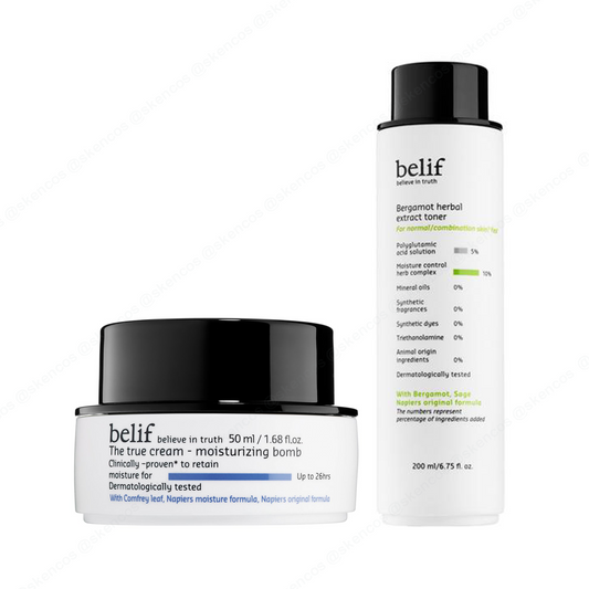 Belif Bergamotte-Kräuterextrakt-Toner 200 ml / Feuchtigkeitsbombe 50 ml (normale Haut) 